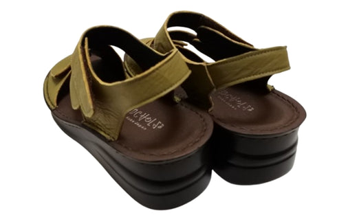 【インコルジェ4210 カーキ】トリプルベルトサンダル