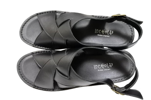 【インコルジェ4212 ブラック】バックベルトデザインサンダル