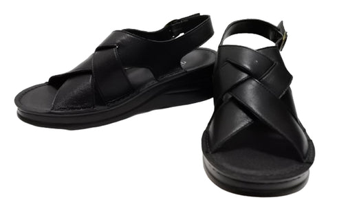 【インコルジェ4212 ブラック】バックベルトデザインサンダル