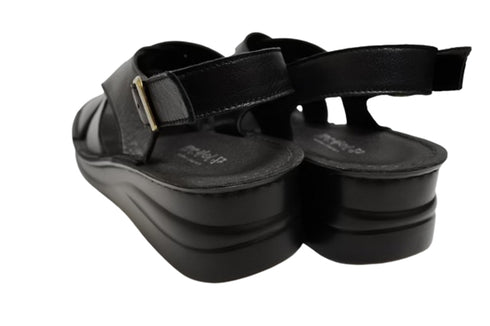 【インコルジェ4212 ブラック】バックベルトデザインサンダル