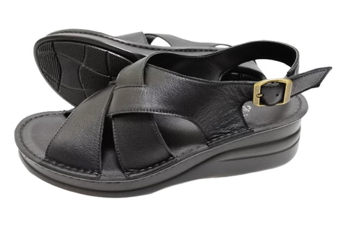 【インコルジェ4212 ブラック】バックベルトデザインサンダル