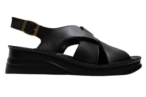 【インコルジェ4212 ブラック】バックベルトデザインサンダル