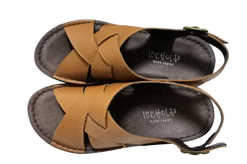 【インコルジェ4212 ブラウン】バックベルトデザインサンダル