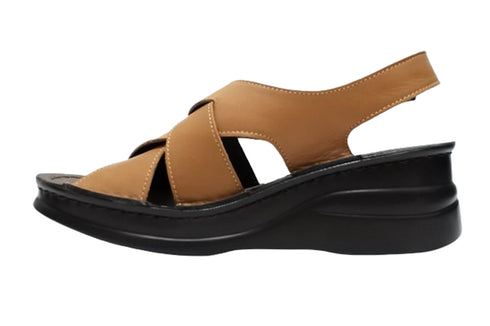 【インコルジェ4212 ブラウン】バックベルトデザインサンダル