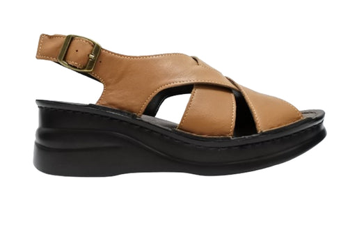 【インコルジェ4212 ブラウン】バックベルトデザインサンダル