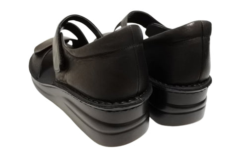 【インコルジェ4224 ブラック】本革ダブルベルトデザインサンダル