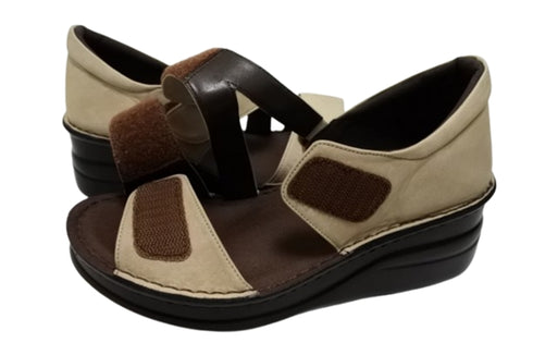 【インコルジェ4224 グレージュ】本革ダブルベルトデザインサンダル