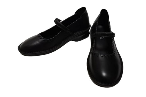 【インコルジェ5004 ブラック】シングルステッチストラップシューズ