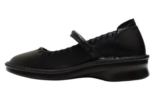 【インコルジェ5004 ブラック】シングルステッチストラップシューズ