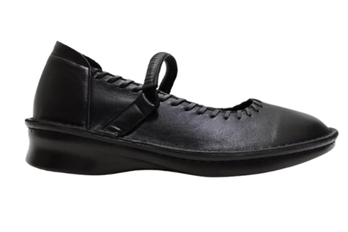 【インコルジェ5004 ブラック】シングルステッチストラップシューズ