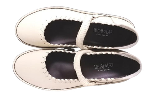 【インコルジェ5004 アイボリー】シングルステッチストラップシューズ