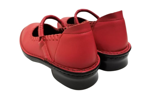 【インコルジェ5004 レッド】シングルステッチストラップシューズ