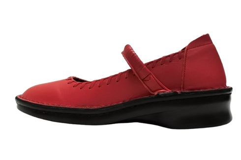 【インコルジェ5004 レッド】シングルステッチストラップシューズ