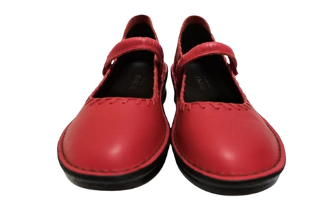 【インコルジェ5004 レッド】シングルステッチストラップシューズ