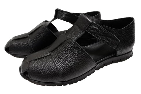 【arui_toe 5080 ブラック】本革軽量グルカサンダル