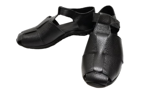 【arui_toe 5080 ブラック】本革軽量グルカサンダル