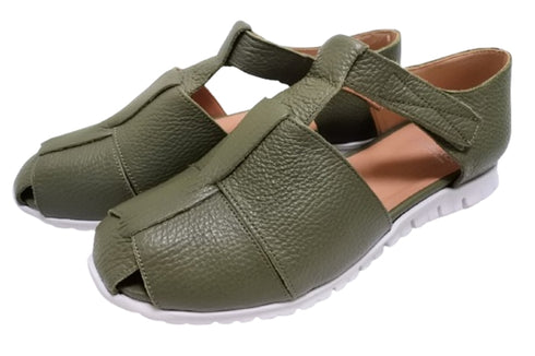 【arui_toe 5080 カーキ】本革軽量グルカサンダル