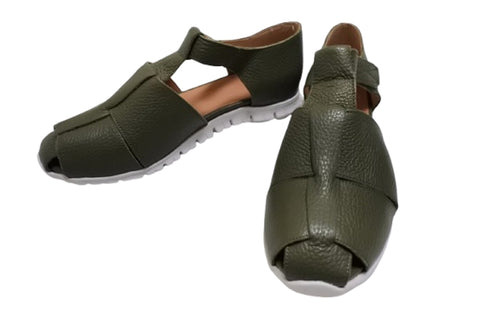 【arui_toe 5080 カーキ】本革軽量グルカサンダル