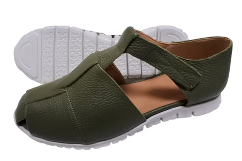 【arui_toe 5080 カーキ】本革軽量グルカサンダル