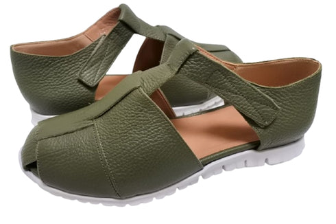 【arui_toe 5080 カーキ】本革軽量グルカサンダル