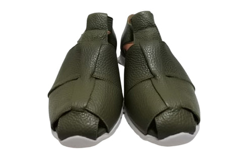 【arui_toe 5080 カーキ】本革軽量グルカサンダル