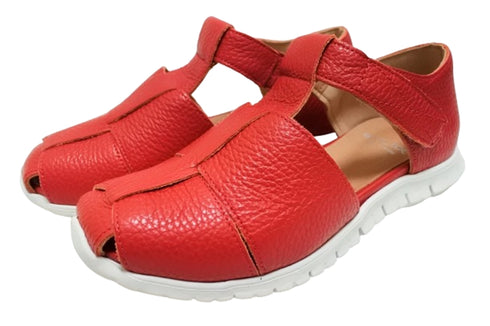 【arui_toe 5080 レッド】本革軽量グルカサンダル