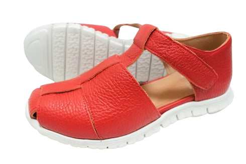 【arui_toe 5080 レッド】本革軽量グルカサンダル