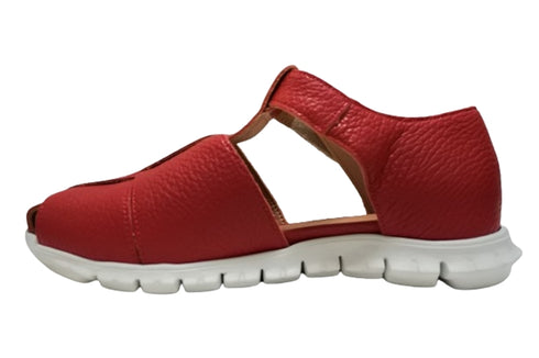 【arui_toe 5080 レッド】本革軽量グルカサンダル