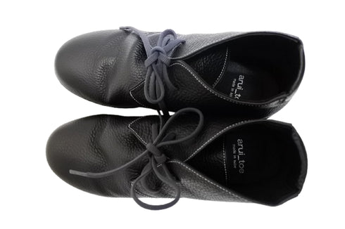 【arui_toe 5081 ブラック】本革軽量厚底チャッカブーツ