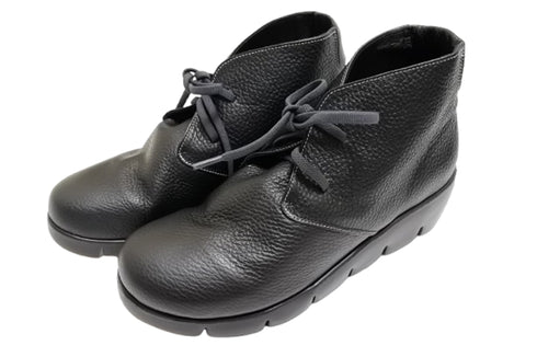 【arui_toe 5081 ブラック】本革軽量厚底チャッカブーツ
