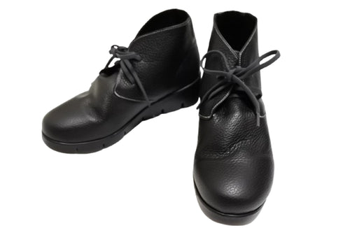 【arui_toe 5081 ブラック】本革軽量厚底チャッカブーツ