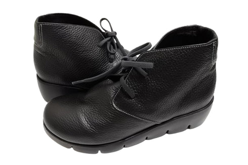 【arui_toe 5081 ブラック】本革軽量厚底チャッカブーツ