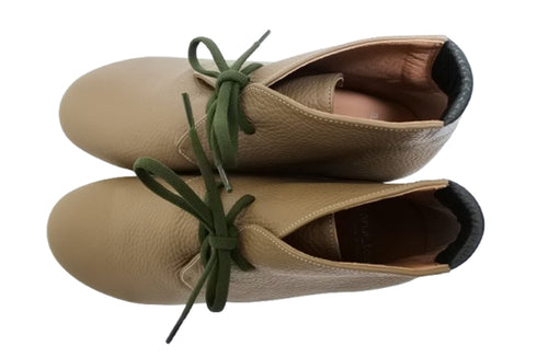 【arui_toe 5081 グレージュ】本革軽量厚底チャッカブーツ