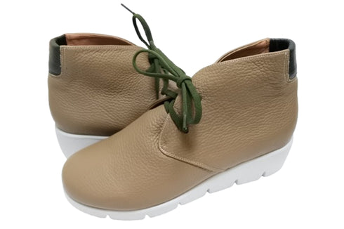 【arui_toe 5081 グレージュ】本革軽量厚底チャッカブーツ