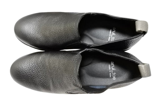 【arui_toe 5082 ブラック】本革軽量厚底スリッポンシューズ