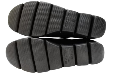 【arui_toe 5082 ブラック】本革軽量厚底スリッポンシューズ