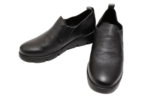 【arui_toe 5082 ブラック】本革軽量厚底スリッポンシューズ