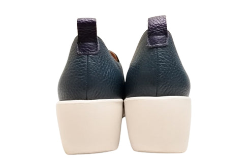 【arui_toe 5082 ブルー】本革軽量厚底スリッポンシューズ