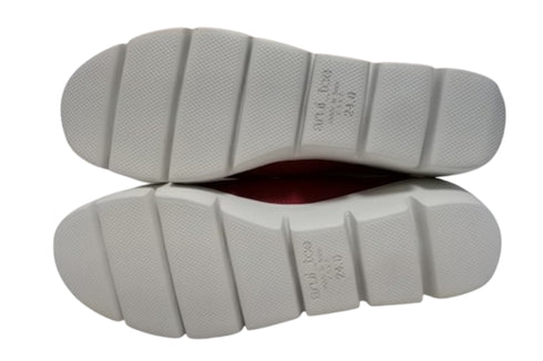 【arui_toe 5082 レッド】本革軽量厚底スリッポンシューズ