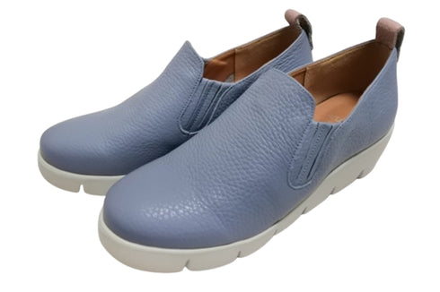 【arui_toe 5082 サックスブルー】本革軽量厚底スリッポンシューズ