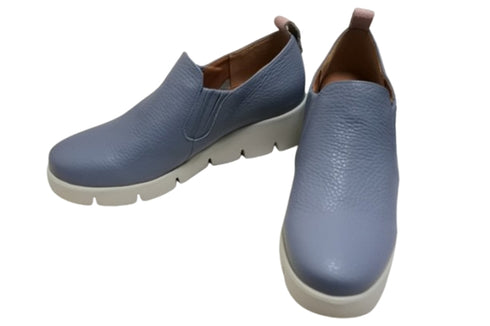 【arui_toe 5082 サックスブルー】本革軽量厚底スリッポンシューズ