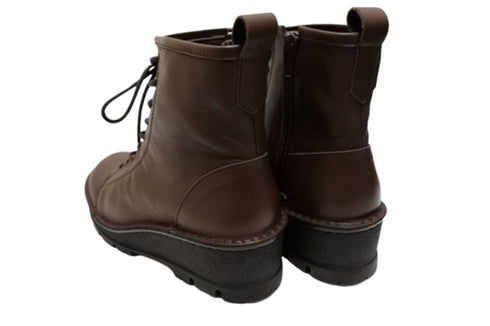 【インコルジェ 5501 ダークブラウン】ウエッジタンクソール靴紐ハイカットブーツ