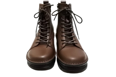 【インコルジェ 5501 ダークブラウン】ウエッジタンクソール靴紐ハイカットブーツ