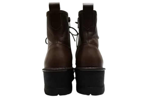 【インコルジェ 5501 ダークブラウン】ウエッジタンクソール靴紐ハイカットブーツ