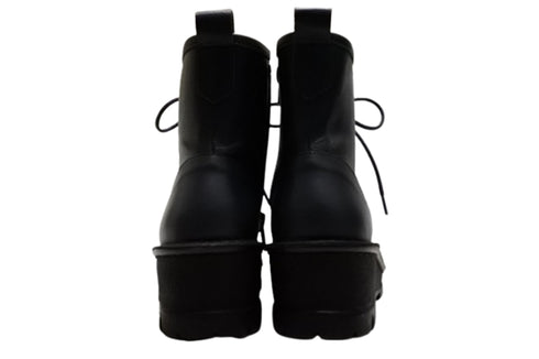 【インコルジェ 5501 ダークネイビー】ウエッジタンクソール靴紐ハイカットブーツ