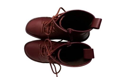 【インコルジェ 5501 ダークワイン】ウエッジタンクソール靴紐ハイカットブーツ