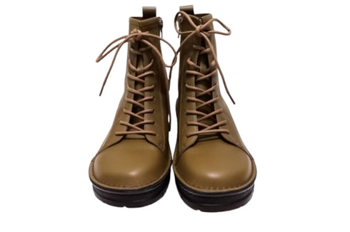 【インコルジェ 5501 カーキ】ウエッジタンクソール靴紐ハイカットブーツ