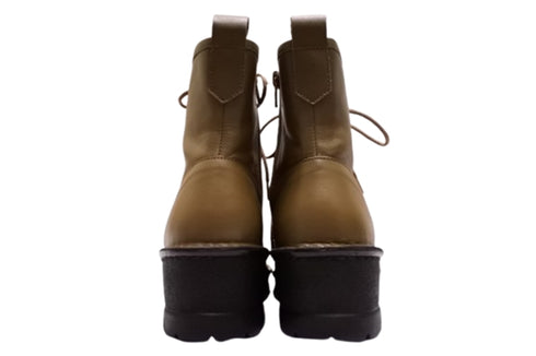 【インコルジェ 5501 カーキ】ウエッジタンクソール靴紐ハイカットブーツ