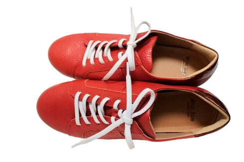 【arui_toe 57502 レッド】本革コンフォートスニーカー