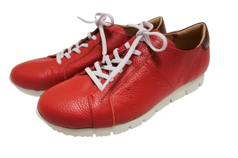 【arui_toe 57502 レッド】本革コンフォートスニーカー